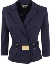 Elisabetta Franchi - Belted Double-Breasted Jacket - Lyst