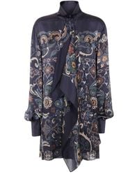 Sacai - Turtle Neck Floral Print Dress - Lyst