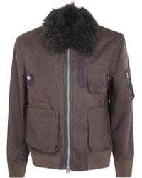 Sacai - Jacket Wool Melton Blouson - Lyst