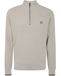 Fred Perry - Waffle Stitch Half Zip Jumper - Lyst