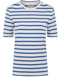 Jil Sander - Crewneck Short Sleeves Stripes T-Shirt - Lyst