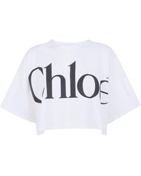 Chloé - Cropped Boxy Logo T-Shirt - Lyst