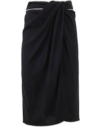 Jacquemus - La Jupe Bodri Midi Skirt Deep Split Detail - Lyst