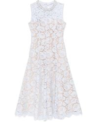 Self-Portrait - Lace Pearl Midi Dress - Lyst