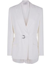 Brunello Cucinelli - Linen Jacket With Belt And Precious Details - Lyst
