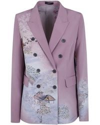 Ibrigu - Double Breasted "Komon" Kimono Jacket - Lyst
