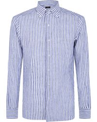 Barba Napoli - Classic Linen Large Stripes Shirt - Lyst