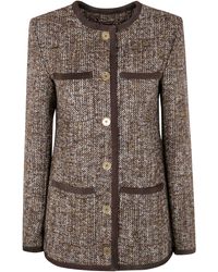 Golden Goose - "Journey W's" Long Boxy Jacket W Patch Pockets And Leathe - Lyst