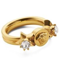 Versace - Ring Metal Strass - Lyst