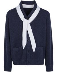 Sacai - Sweater Wool Knit Cardigan - Lyst