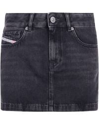 DIESEL - 'Ron' Mini Denim Skirt - Lyst