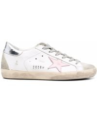 Golden Goose - Super-Star Leather Upper And Star Suede Toe And Spur Laminated Heel Metal Lettering - Lyst