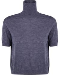 N°21 - Short-Sleeve Turtleneck Sweater - Lyst