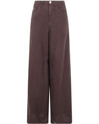 Lois - "Marlene" Extra Wide Leg Linen Trousers - Lyst