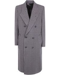 Emporio Armani - Coat Double Breasted Long Coat - Lyst