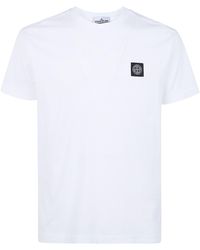 Stone Island - Classic Slim-Fit T-Shirt With Round Neckline - Lyst
