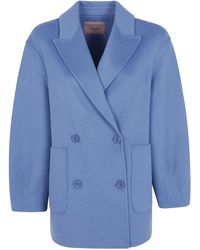 Twinset - Coat Double Breasted Peacoat - Lyst