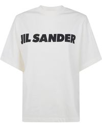 Jil Sander - Crewneck Short Sleeves Classic Print T-Shirt - Lyst