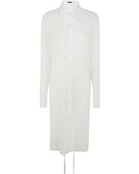 Ann Demeulemeester - Gabi Long Relax Fit Shirt Draped On Back Light Cotton Voile - Lyst