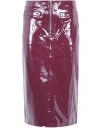 Self-Portrait - Faux Leather Skirt - Lyst