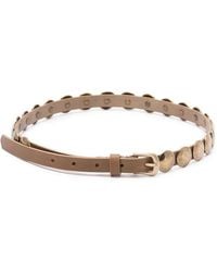 Golden Goose - Belt Trinidad Thin Washed Leather Flesh Side With Studs - Lyst