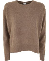 C.t. Plage - Crew Neck Sweater With Side Slits - Lyst