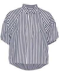 Sacai - Striped Poplin Shirt - Lyst