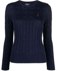 Polo Ralph Lauren - Crew Neck Braided Sweater - Lyst