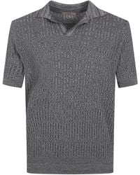 Nuur - Short Sleeved Polo Neck Mouline T-Shirt - Lyst