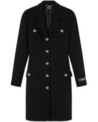 Versace - Coat In Double Wool Crepe Stretch Clothing - Lyst