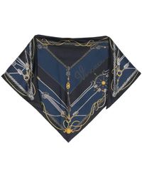 Versace - Triangle Foulard 130x60 Side 90 Nautical Print Bio Silk Twill Accessory - Lyst