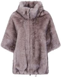VALENTINI 1972 - Cape Eco Fur Zibellino Taupe - Lyst