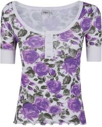 Chloé - Floral T-Shirt - Lyst