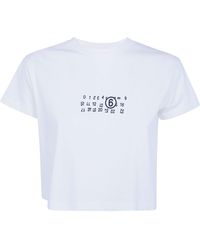 MM6 by Maison Margiela - T-Shirt Basic Cropped "S52Gc0369.M20258 101" - Lyst
