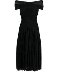 Philosophy - Short Sleeves Long Dress With Tulle And Naked Shoulder - Lyst