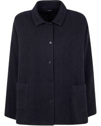 A PUNTO B - Round Collar Buttons Dropped Shoulder Loose Fit Jacket - Lyst