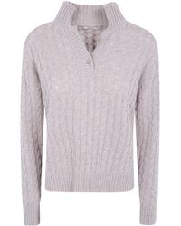 Rossopuro - Long-Sleeved Polo Neck Sweater - Lyst