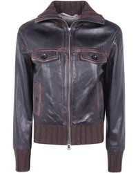 The Jackie Leathers - Leather Bomber Jacket "Clelia" - Lyst