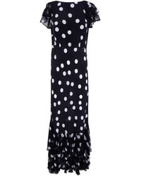 RIXO London - Ordinia Dress Mono Polka Dot - Lyst