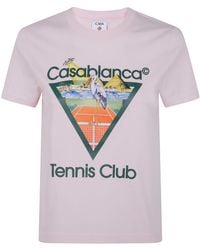 CASABLANCA - T-Shirt Fitted "Tennis Club Triangle" - Lyst