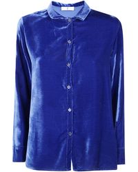 Whyci - Shirt Flared "Wh0164 0023 Cobalt" - Lyst