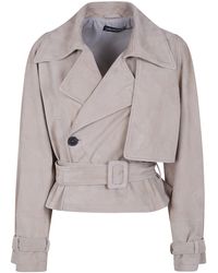 DR. HOPE - Suede Mini Trench - Lyst