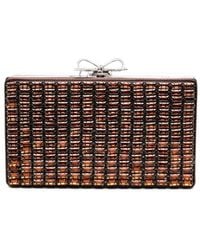 Self-Portrait - Crystal-Embellished Bow-Clasp Chainmail Clutch Bag - Lyst