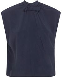 DR. HOPE - Silk Blend Bow Blouse - Lyst