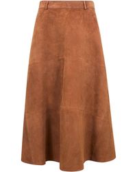 Semicouture - Suede Pockets Skirt - Lyst