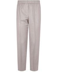 Peserico - Micro Pied De Poule Trousers - Lyst