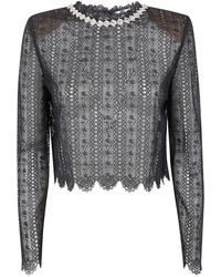 Self-Portrait - Organza Lace Top - Lyst