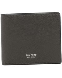 Tom Ford - Logo-Print Grained Leather Wallet - Lyst