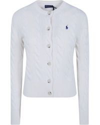 Polo Ralph Lauren - Wool And Cashmere Cable Knit Cardigan - Lyst