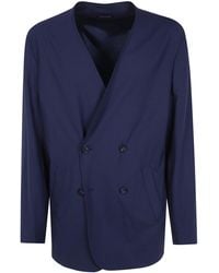 Emporio Armani - Jacket Double Breasted "Linear Neck Blazer" - Lyst